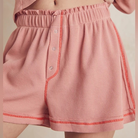 Free People Early Night Thermal Shorts in Blushed Bronze, Sz. S - Picture 4 of 4